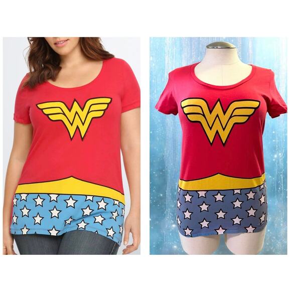 Torrid Plus Size 1 Wonder Woman Logo DC Comics‎ Cosplay Costume T Shirt 1X Punk - Picture 1 of 1
